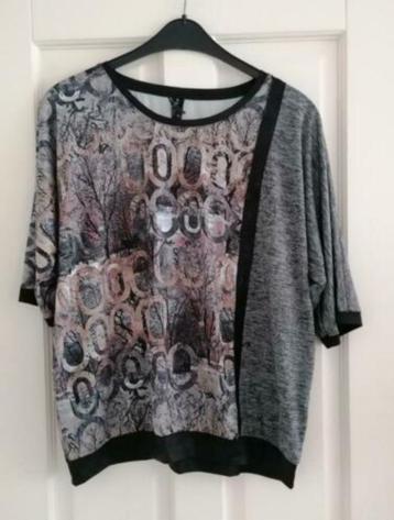 Dreamstar shirt met 3/4 mouwen bruin + grijze print XL 34955