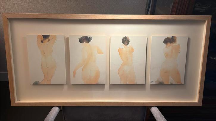 Vintage Ikea Japanse aquarellen serie naakte vrouwen, Antiek en Kunst, Kunst | Schilderijen | Modern, Ophalen