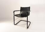4x Vintage Bauhaus-stijl stoelen – zwart leer, Huis en Inrichting, Stoelen, Ophalen, Zo goed als nieuw, Zwart, Leer