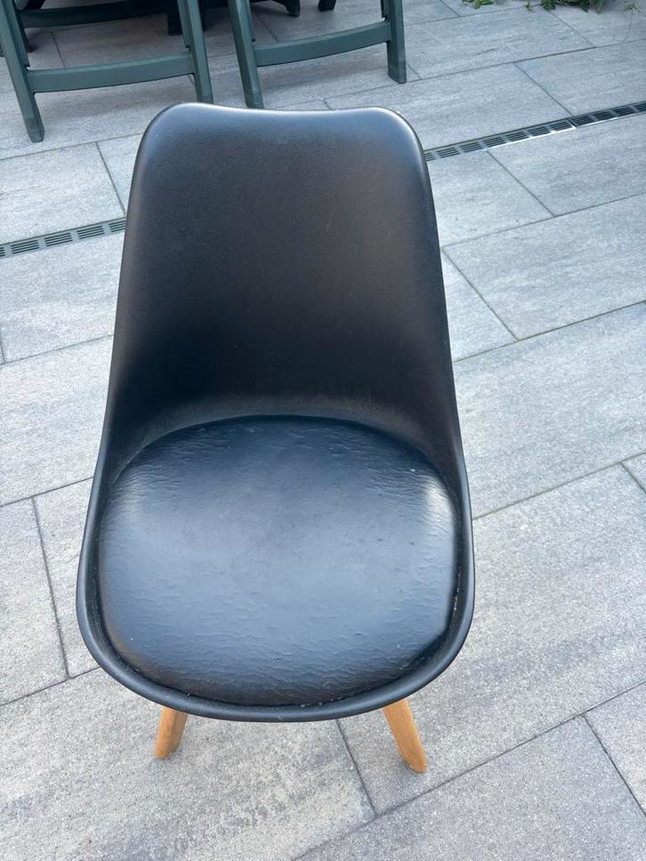 # 4 x Leuke Zwarte design stoelen #, Huis en Inrichting, Stoelen, Gebruikt, Eén, Hout, Zwart, Ophalen