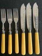 NMS & S antiek verzilverd bestek 6 delig, Antiek en Kunst, Curiosa en Brocante, Ophalen of Verzenden