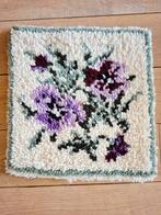 Vintage 70s geknoopte Smyrna kussenhoes, Ophalen of Verzenden, Zo goed als nieuw, Vierkant