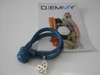 Djemmy Armband blauw leer-leder met knoop en bedel Nieuw, Sieraden, Tassen en Uiterlijk, Armbanden, Blauw, Nieuw, Leer, Ophalen of Verzenden