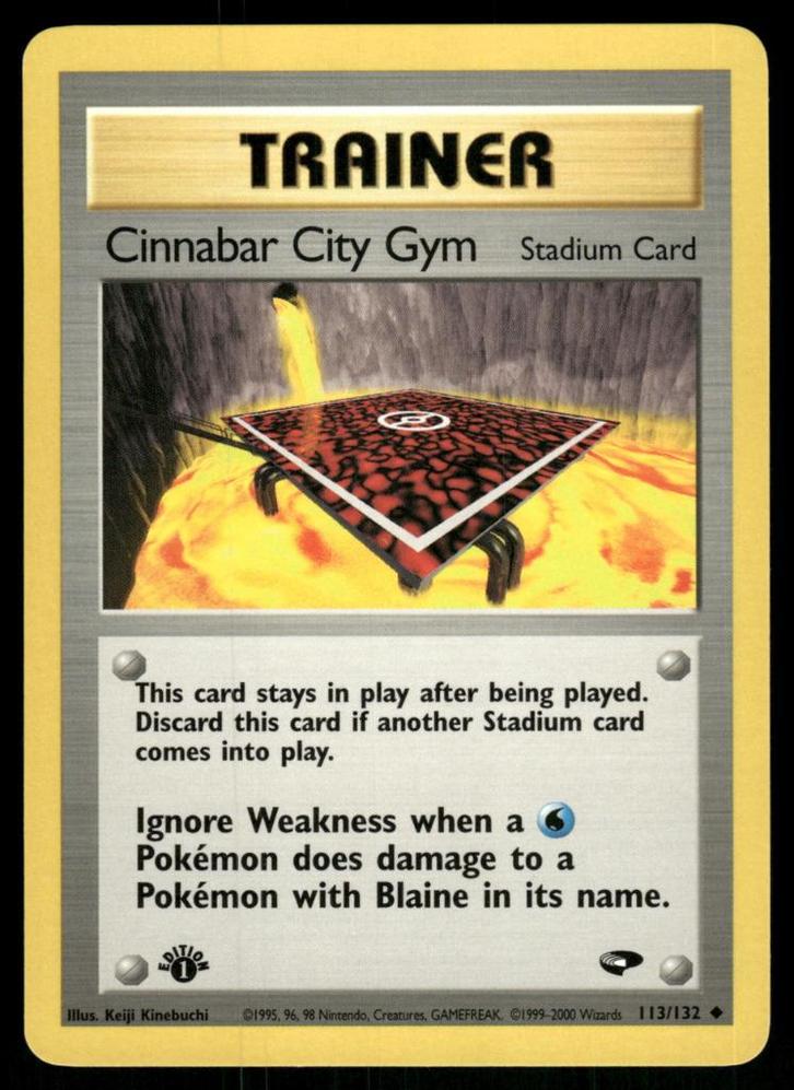 Cinnabar City Gym 113/132 - Gym Challenge (1st edition), Hobby en Vrije tijd, Verzamelkaartspellen | Pokémon, Gebruikt, Verzenden
