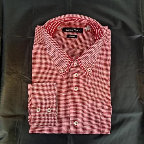 Heren overhemd lange mouw, XL, Kleding | Heren, Overhemden, Gedragen, Halswijdte 43/44 (XL), Rood, Ophalen of Verzenden