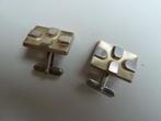 Goldschild art deco massief zilveren manchetknopen, handmade, Verzenden, Zo goed als nieuw, Zilver