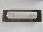 Massive wandlamp geborsteld RVS met matglas halogeen, Ophalen, Gebruikt, Metaal, Modern