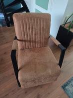 Fauteuil sixty cognac leer/metaal, Ophalen, Bruin, Zo goed als nieuw, Metaal