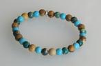 Prachtige armband groene Jaspis, picture Jaspis en Turquoise, Verzenden, Nieuw, Elastiek, Met edelsteen
