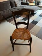 Vintage houten stoel met rieten zitting - jaren 70, Huis en Inrichting, Stoelen, Ophalen, Gebruikt, Bruin, Eén