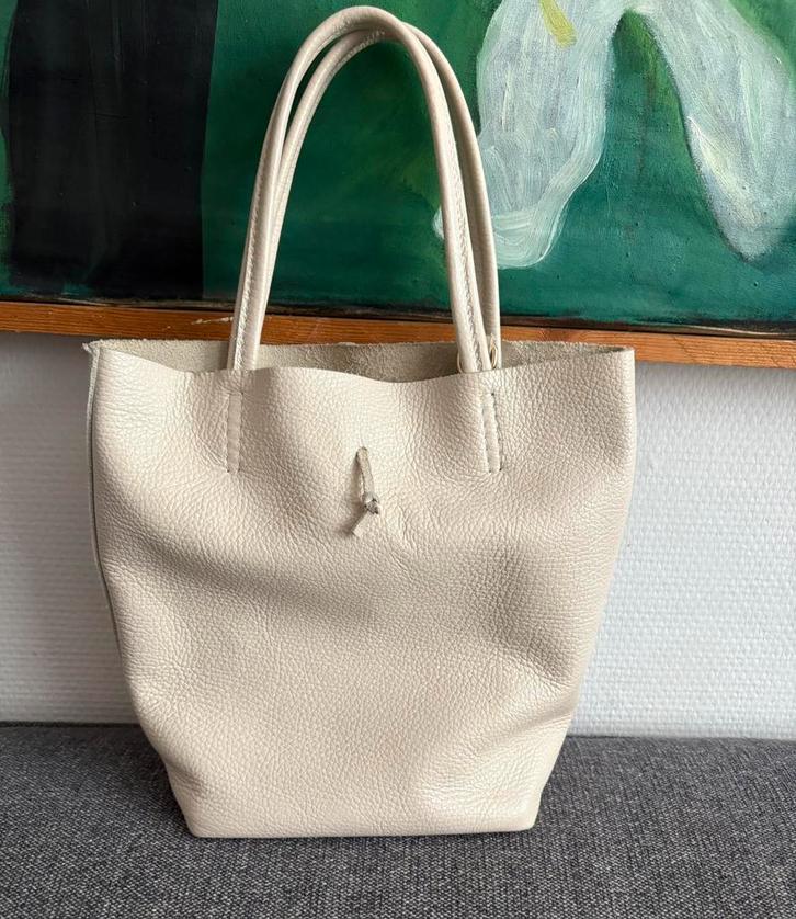 Italiaanse leren mini shopper – Borse in Pelle, Sieraden, Tassen en Uiterlijk, Tassen | Damestassen, Zo goed als nieuw, Schoudertasje