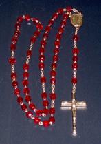 Rozenkrans Gebedsketting Rode Glazen Kralen 41 Cm, Ophalen