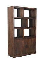 Jaxx Brown vitrinekast mangohout 120x200 cm €899, Huis en Inrichting, Kasten | Boekenkasten, Zo goed als nieuw, Overige houtsoorten