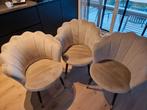 3x loods 5 Beige Schelp Stoelen in Uitstekende Staat, Huis en Inrichting, Stoelen, Ophalen, Overige kleuren, Drie, Zo goed als nieuw