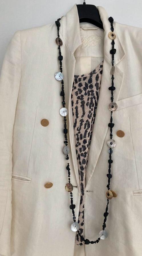 Lange KETTING zwart/parelmoer etoile Anna Zélie Jewellery, Sieraden, Tassen en Uiterlijk, Kettingen, Zo goed als nieuw, Ophalen of Verzenden