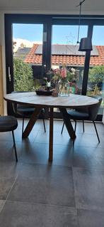 Eettafel, rond, hout, robuust, Ophalen, Rond, Zo goed als nieuw, 100 tot 150 cm