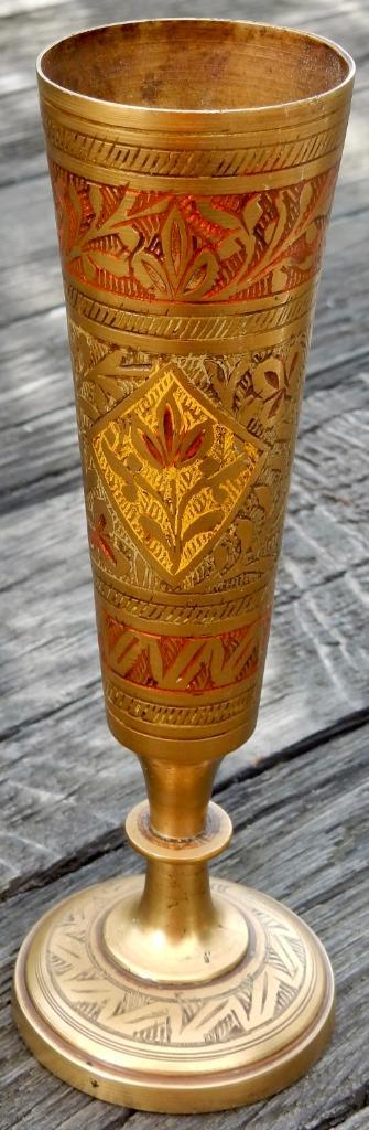 Koperen / Messing Vaasje 17,5 cm India Vaas kelk, Antiek en Kunst, Antiek | Koper en Brons, Koper, Ophalen of Verzenden