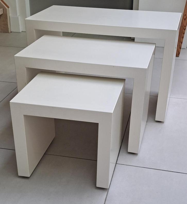 Bijzetttafel, Huis en Inrichting, Tafels | Bijzettafels, Gebruikt, Rechthoekig, Minder dan 45 cm, Minder dan 55 cm, Hout, Ophalen