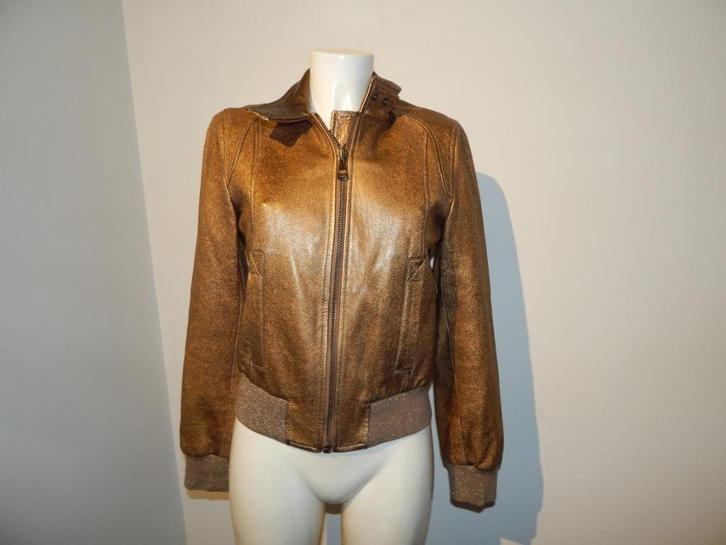 Dolce & Gabbana leren jas goud bronze look hardware merk I40, Kleding | Dames, Jassen | Winter, Gedragen, Maat 34 (XS) of kleiner