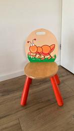 Kinderstoel met mier oranje poten hout, Gebruikt, Ophalen
