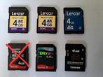 5 x SD kaart 4GB, SD, Ophalen of Verzenden, Fotocamera, Zo goed als nieuw