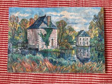 Brocante schilderij beschikbaar voor biedingen