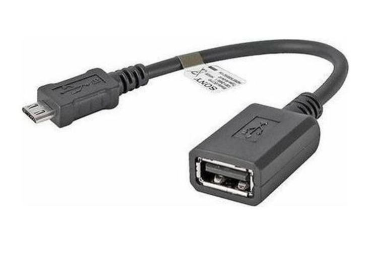 Sony EC-310 MicroUSB On-The-Go kabel - zwart, Telecommunicatie, Mobiele telefoons | Toebehoren en Onderdelen, Nieuw, Sony Ericsson