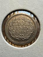 10 cent 1918 Wilhelmina hermelijnen mantel, Postzegels en Munten, Munten | Nederland, Zilver, Ophalen of Verzenden, 10 cent, Koningin Wilhelmina