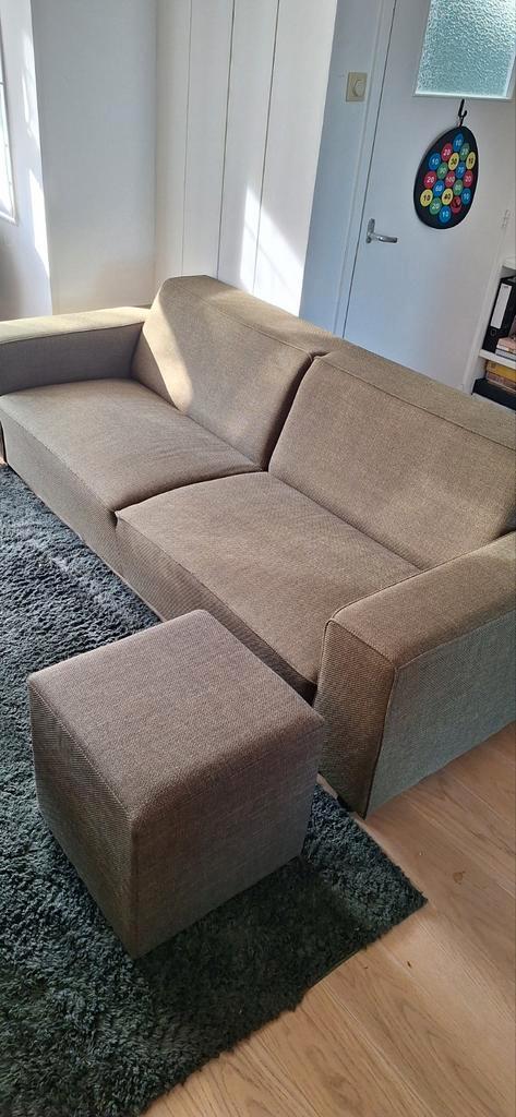 Bank 3-zits met hocker, Huis en Inrichting, Banken | Sofa's en Chaises Longues, Zo goed als nieuw, Ophalen