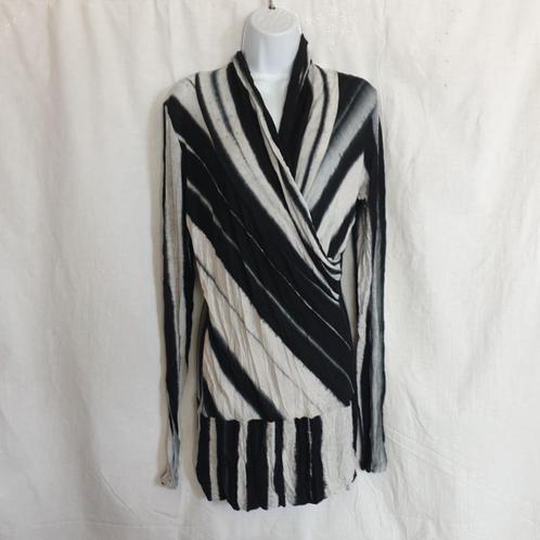 Aparte jurk. zwart grijs. Mt 42 Merk Trois De Boulogne, Kleding | Dames, Jurken, Zo goed als nieuw, Maat 42/44 (L), Zwart, Boven de knie