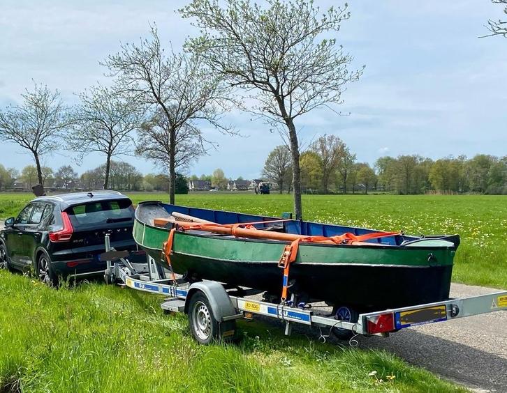 Historische zalmschouw (6.20m) (opknapper), Watersport en Boten, Platbodems, Gebruikt, 6 tot 9 meter, Staal, Benzine, Ophalen