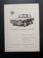 Oude reclame / Advertentie LANCIA Fulvia Coupé, Verzenden, Gelezen, Overige merken