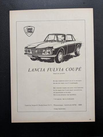 Oude reclame / Advertentie LANCIA Fulvia Coupé beschikbaar voor biedingen