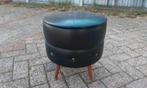 Vintage poef naaibox opbergbox, Ophalen of Verzenden, Gebruikt, Rond