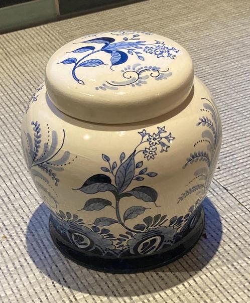 Delfstblauwe deksel/tabak pot Workum Aurora handgeschilderd, Antiek en Kunst, Antiek | Keramiek en Aardewerk, Ophalen of Verzenden