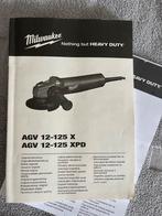 Milwaukee Haakse slijper 125 mm, Doe-het-zelf en Verbouw, Gereedschap | Slijpmachines, Ophalen, Zo goed als nieuw, 1000 watt of meer
