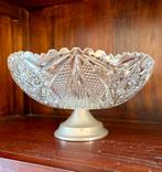 Vintage Kristallen schaal op voet, 24cm, Ophalen of Verzenden