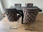4x eetkamer stoelen, Huis en Inrichting, Stoelen, Ophalen, Zo goed als nieuw, Bruin, Vier