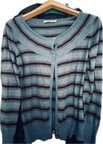 Mt L 42 Turnover wol katoen cashmere vest petrol blauw bruin, Kleding | Dames, Truien en Vesten, Maat 38/40 (M), Blauw, Zo goed als nieuw