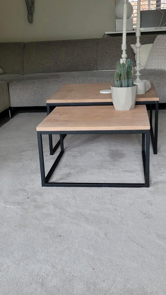 Set van 2 moderne salontafels, Huis en Inrichting, Tafels | Salontafels, Zo goed als nieuw, Minder dan 50 cm, 50 tot 100 cm, 50 tot 100 cm