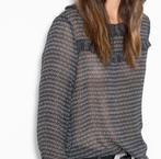 Mango transparant kort grijs/zwart bloesje nieuw maat S, Kleding | Dames, Mango, Nieuw, Ophalen of Verzenden, Maat 36 (S)