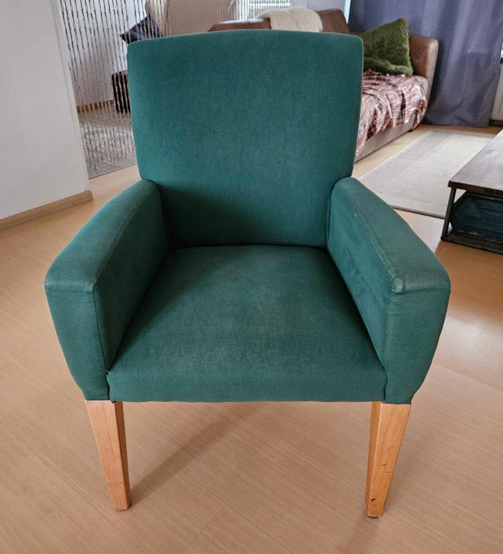Gratis groene stoel, Huis en Inrichting, Stoelen, Gebruikt, Eén, Stof, Overige kleuren, Ophalen