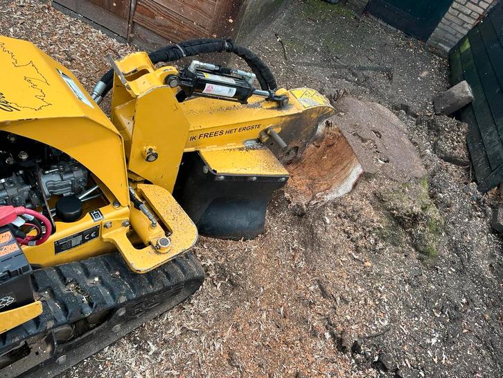 Boomstronk in de weg? Wij frezen 'm weg! Stobbenfrezen, Diensten en Vakmensen, Tuinmannen en Stratenmakers, Garantie