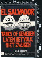 Sticker: El Salvador - Tanks of geweren laten het volk niet, Verzamelen, Verzenden, Zo goed als nieuw, Bedrijf of Vereniging