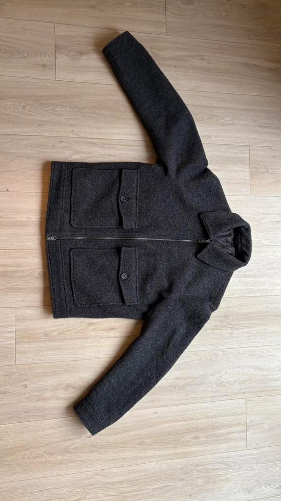 Wollen herfst/winterjas, Kleding | Heren, Jassen | Winter, Zo goed als nieuw, Zwart, Ophalen of Verzenden