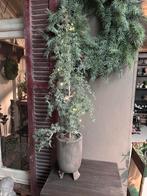 Kunst kerstboompje in houten pot op pootjes, Antiek en Kunst, Ophalen of Verzenden