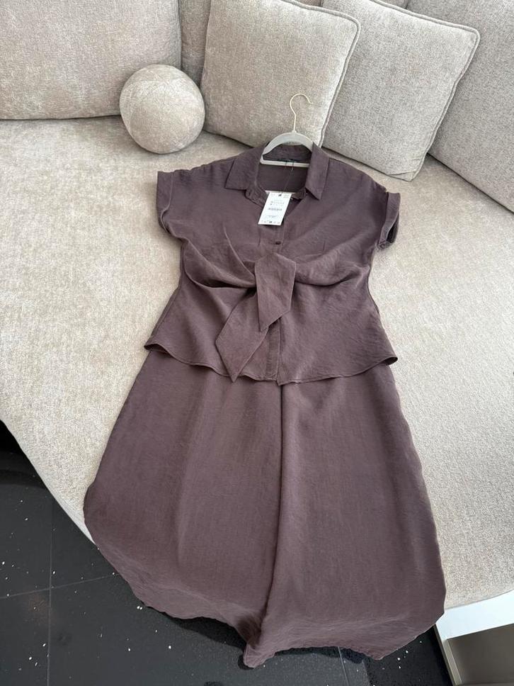 Zara dames set bruin, Kleding | Dames, Broeken en Pantalons, Nieuw, Maat 34 (XS) of kleiner, Bruin, Lang, Ophalen of Verzenden