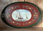Houten vintage dienblad, Ophalen, Gebruikt, Ovaal, Hout