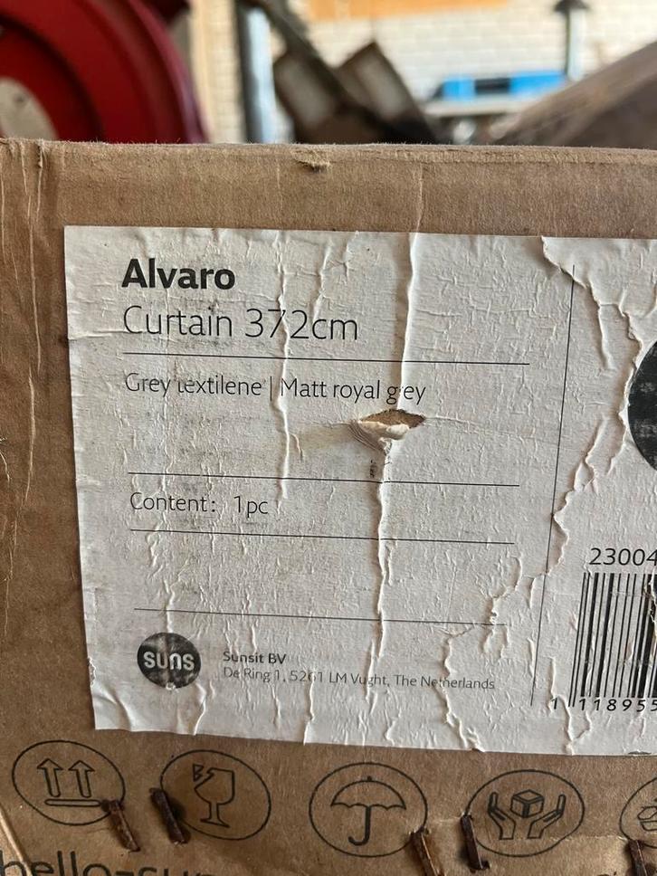 Alvaro curtain matt white - 372cm breed NIEUW, Tuin en Terras, Overkappingen, Nieuw, Veranda, Ophalen of Verzenden