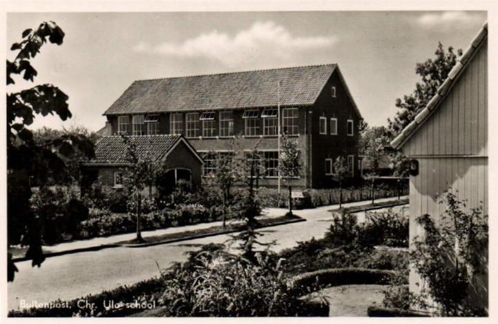 Buitenpost, Chr. Ulo school - ongelopen, Verzamelen, Ansichtkaarten | Nederland, Ongelopen, Friesland, Voor 1920, Ophalen of Verzenden